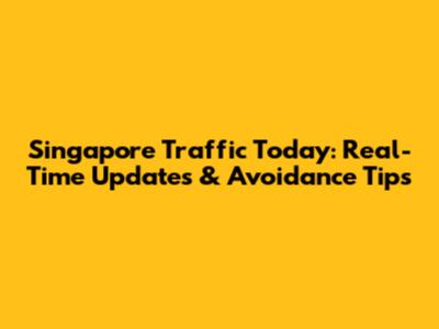 Singapore Traffic Today: Real-Time Updates & Avoidance Tips