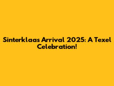 Sinterklaas' Arrival 2025: A Texel Celebration!