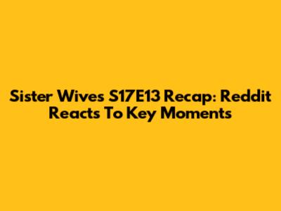 Sister Wives S17E13 Recap: Reddit Reacts To Key Moments