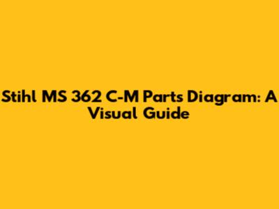 Stihl MS 362 C-M Parts Diagram: A Visual Guide