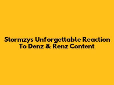 Stormzy's Unforgettable Reaction To Denz & Renz Content