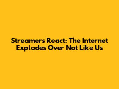 Streamers React: The Internet Explodes Over 'Not Like Us'
