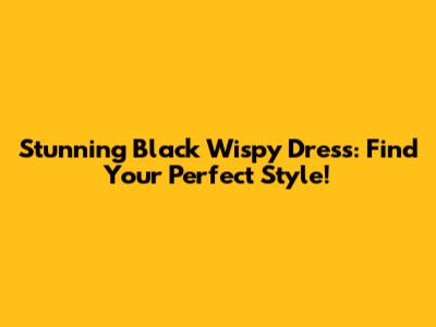 Stunning Black Wispy Dress: Find Your Perfect Style!