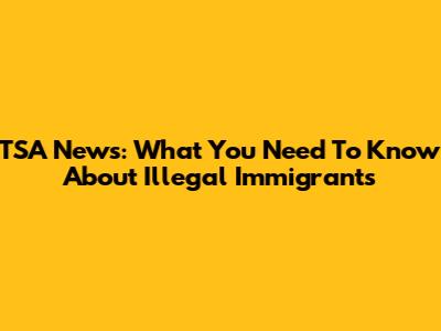 TSA News: What You Need To Know About Illegal Immigrants