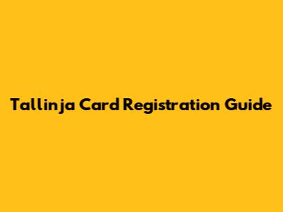 Tallinja Card Registration Guide
