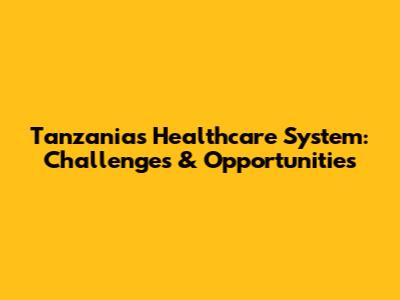 Tanzania's Healthcare System: Challenges & Opportunities