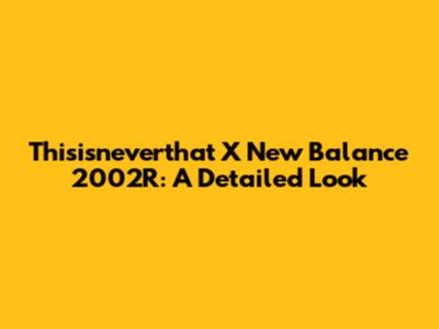 Thisisneverthat X New Balance 2002R: A Detailed Look