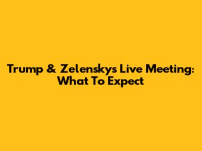 Trump & Zelensky's Live Meeting: What To Expect
