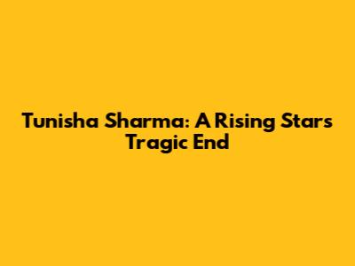 Tunisha Sharma: A Rising Star's Tragic End