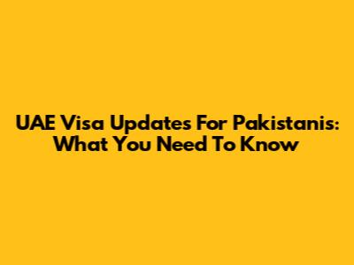UAE Visa Updates For Pakistanis: What You Need To Know