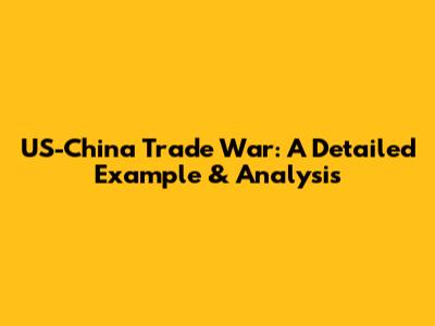 US-China Trade War: A Detailed Example & Analysis