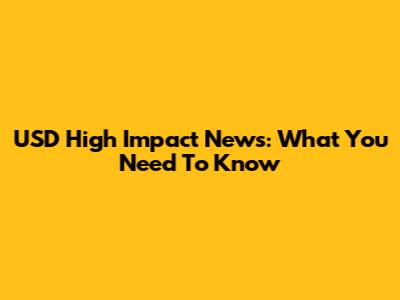 USD High Impact News: What You Need To Know