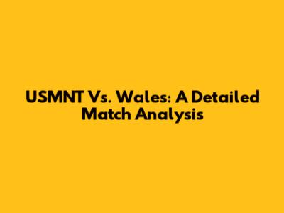 USMNT Vs. Wales: A Detailed Match Analysis