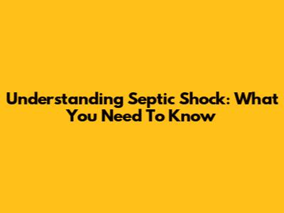 Understanding Septic Shock: What You Need To Know