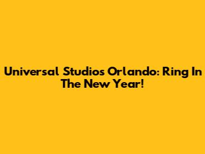 Universal Studios Orlando: Ring In The New Year!