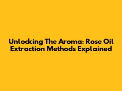 Unlocking The Aroma: Rose Oil Extraction Methods Explained