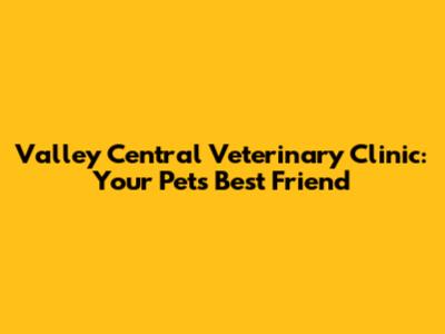Valley Central Veterinary Clinic: Your Pet's Best Friend