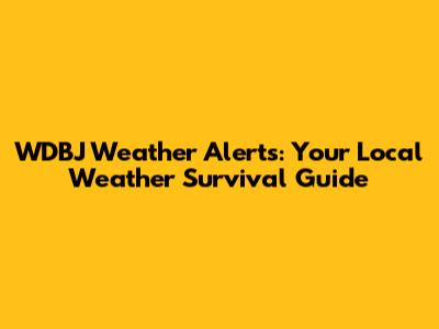 WDBJ Weather Alerts: Your Local Weather Survival Guide