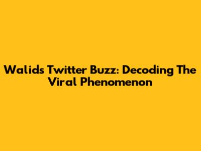 Walid's Twitter Buzz: Decoding The Viral Phenomenon