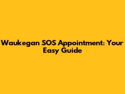 Waukegan SOS Appointment: Your Easy Guide