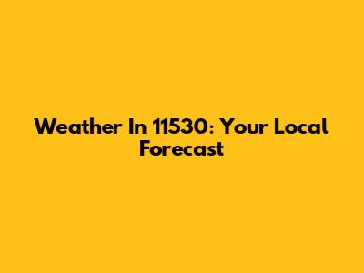 Weather In 11530: Your Local Forecast