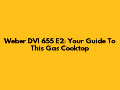 Weber DVI 655 E2: Your Guide To This Gas Cooktop