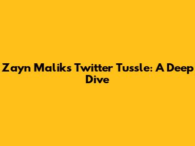 Zayn Malik's Twitter Tussle: A Deep Dive
