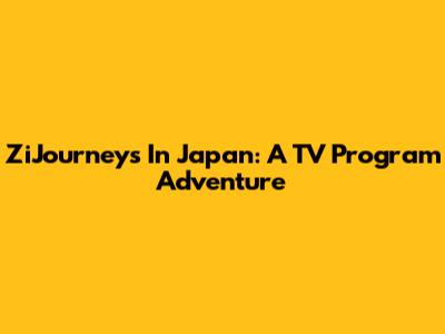 ZiJourneys In Japan: A TV Program Adventure
