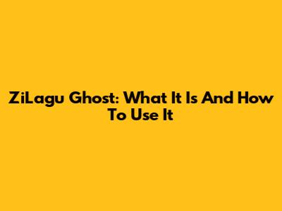 ZiLagu Ghost: What It Is And How To Use It